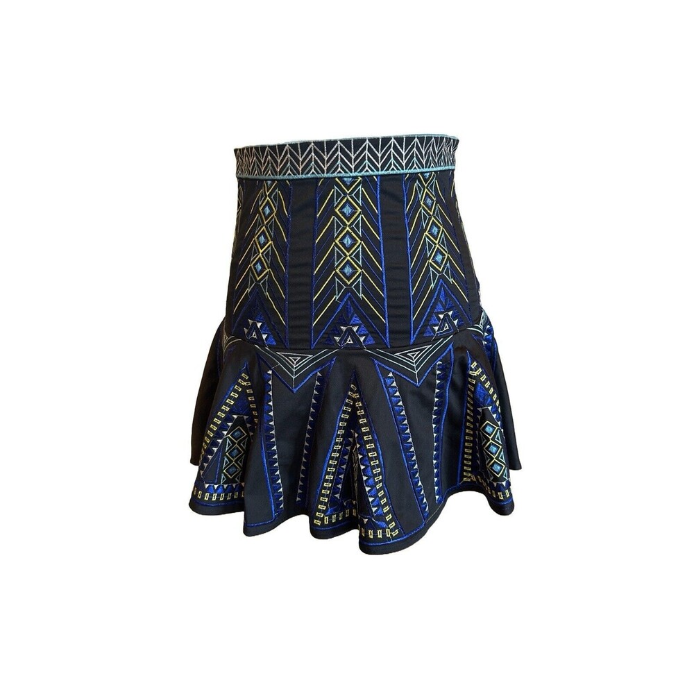 NEW Parker Women's S Black Cotton Embroidered Mini Skirt
